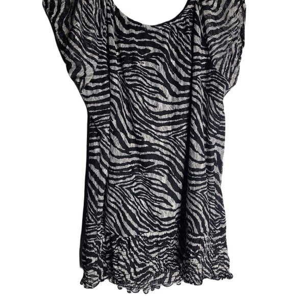 Free 2 Luv Zebra Print Blouse Womens Sz 2x - Picture 2 of 3